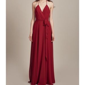 Amsale Carmelle dress in “Hunter” color, size 6